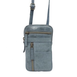 Best Quality <b>Distressed</b> Antique Rugged Look Vintage Genuine Leather Phone Crossbody Bag English Style <b>Top</b> Indian Supplier - Product Image 3