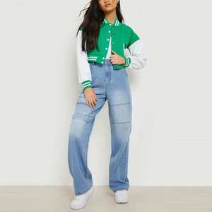 Vestes universitaires pour femmes avec broderie de logo personnalisé, vestes de baseball pour femmes, veste d'hiver pour femmes, manches en cuir léger - Product Image 6