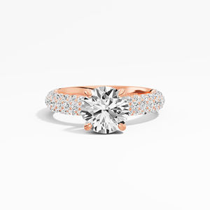 VABS DIAMOND IGI Certified 2,83 Ctw Anillo de compromiso de moissanita redondo Piedra lateral elegante Diseño más de tendencia para pedidos a granel - Product Image 6