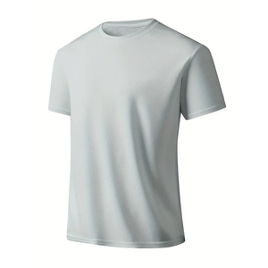 TRENDION APPARELS T-shirt à séchage rapide pour homme, couleur unie, manches courtes, col rond, décontracté, uni, tricoté en polyester, coupe régulière - Product Image 1
