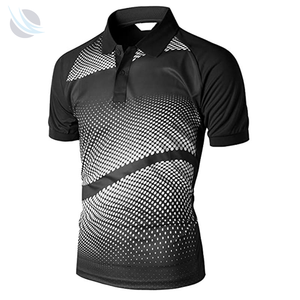 Nouveau polo sublimé avec logo brodé personnalisé, manches courtes, séchage rapide, sportif, tricoté, 100% coton, respirant - Product Image 4