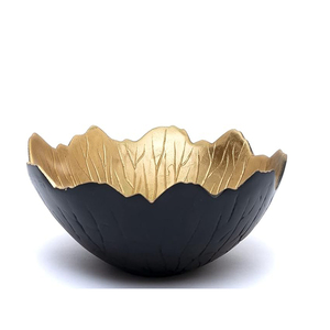 Tazón para Servir Frutas y Aperitivos - Negro y Dorado - Elegante Centro de Mesa Decorativo para el Hogar, Tazón para Charcutería - Product Image 1