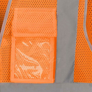 Gilet de travail de chantier respirant, grande taille, en polyester durable, avec poches utilitaires spacieuses, fermeture éclair sécurisée, haute visibilité CE - Product Image 6