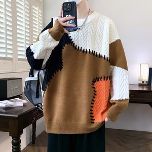 Custom Logo Oem Fashion Loose Sweatshirt Designer Pullover Knit Casual Top <b>Jumper</b> Streetwear Round <b>Neck</b> Base <b>Men</b> Knitted Sweater - Product Image 4