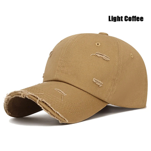 Gorra de Béisbol Estilo Vintage Desgastado, Unisex, 6 Paneles, Ajustable, de Algodón, Color Gris Sólido, Estilo Casual - Product Image 3