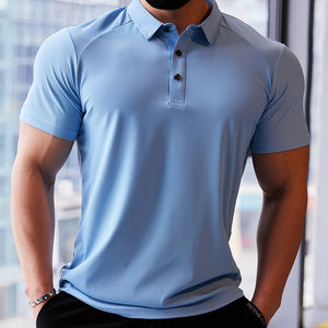 T-shirt de sport unisexe en gros, personnalisable avec logo imprimé sur le devant, manches courtes, pour le golf, 100 % coton, séchage rapide, pour homme - Product Image 4