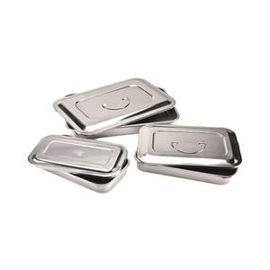 Contenants de stockage alimentaire en acier inoxydable avec couvercles, design rectangulaire pour une utilisation en cuisine - Product Image 1