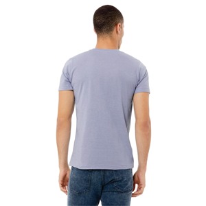 Camiseta de algodón para hombre, cuello redondo, color liso, manga corta, tejido de punto, corte regular, ligera, cómoda, informal, para uso diario, estilo urbano. - Product Image 1