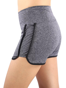 Shorts Deportivos de Cintura Alta para Mujer, Color Sólido, Tejidos, Transpirables, Cintura Elástica, Material de Spandex y Nailon - Product Image 3