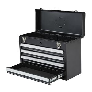 20.5-inch Portable Metal <b>Tool</b> <b>Box</b> with 4 Ball Bearing Slide Drawers <b>Small</b> <b>Tool</b> Chest Liners for Storage and Organization - Product Image 5