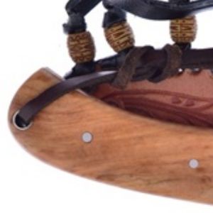 Cuchillos de Caza de Acero de Damasco para Exteriores con Empuñadura Decorativa de Madera, Hoja Curva Afilada y Patrón para Camping - Product Image 5