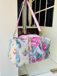 Bolsa de Lona de Algodón Acolchada Hecha a Mano con Estampado de Bloques, Correa Larga Desmontable, Duradera, Ecológica, de Gran Capacidad, para Fin de Semana, Deportiva y de Lujo - Product Image 5