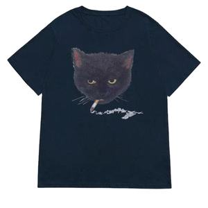 T-shirt uni en coton pour hommes respirant évacuant l'humidité Style tendance Logo brodé personnalisé Patch Prêt-à-porter - Product Image 1