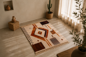 Custom Handmade Moroccan Berber Wool <b>Rug</b> Hand Knotted Tribal Geometric <b>Boho</b> Area Carpet for Living Room Bedroom - Product Image 6