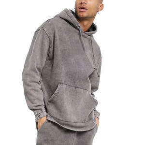 Nouveaux ensembles de survêtements streetwear personnalisés pour hommes, effet délavé, 2 pièces, pour le jogging et le sport, à prix bas - Product Image 4