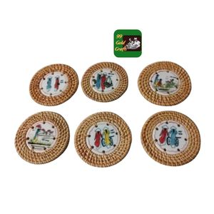 OFERTA RÁPIDA 2026: Posavasos de ratán redondo y cuadrado de Vietnam, hechos a mano con ratán natural e incrustaciones de nácar. - Product Image 2