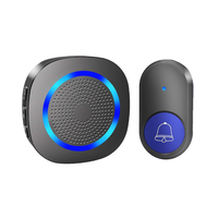 Sonnette de porte sans fil intelligente, étanche, pour extérieur, sonnette de porte longue portée 300 m, 110 V-260 V, prise UK US EU