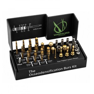Kit de fraises dentaires manuelles pour osseodensification Sambrialmed International (Ensemble complet) 29 pièces SI-25-0880 Certifié CE Réutilisable - Product Image 1