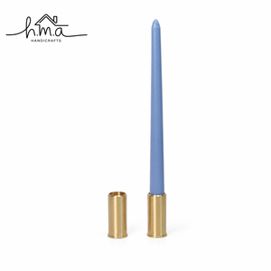 Brass Gold Conical <b>Taper</b> <b>Candle</b> Holder With Round Base Cream Beige Brown Ombre <b>Candle</b> Modern Decorative Decor Accent - Product Image 3