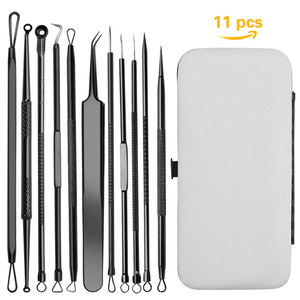 Herramientas para Eliminar Puntos Negros, Kit de 11 Piezas para Extraer Espinillas, Extractor Profesional de Comedones de Acero Inoxidable - Product Image 1