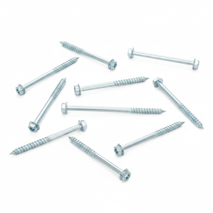 Vis à bois galvanisées à tête hexagonale - Vis à bois robustes à filetage partiel standard - Product Image 1