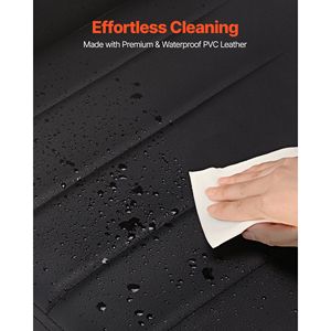 Sedie da pranzo moderne in pelle Set di 4 sedie da cucina con gambe posteriori in metallo nero - Product Image 4