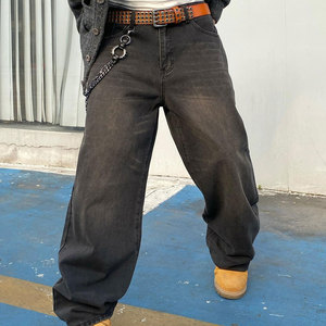 Jeans amples pour hommes de haute qualité avec logo personnalisé, nouvelle mode, respirants, en denim - Product Image 6