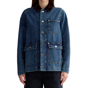 Chaqueta vaquera de mezclilla para mujer de alta demanda, estilo Deep Atlantic, de algodón orgánico, ropa de trabajo, ropa exterior, fabricación OEM de marca privada personalizada - Product Image 1