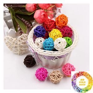 Boules en rotin tressées à la main, décorations de Noël colorées, artisanat pour l'arbre de Noël, la décoration de fête, la décoration intérieure et les cadeaux - Product Image 5