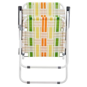 Ensemble de 2 chaises pliantes jaunes et vertes à dossier en toile pour patio extérieur, pelouse, camping, pêche, jardin, bord de piscine, barbecue - Product Image 3