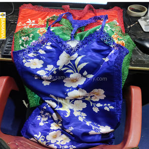 SAMAVIA Chemise de nuit personnalisée en dentelle à carreaux, coupe ajustée, sexy, en tissu peigné, longueur genou, pour femme, grandes tailles, taille élastique douce, OEM - Product Image 6