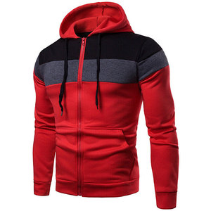 Men's Color Blocking Hoodie Zip-Up Regular Fit Casual Hooded <b>Sweatshirt</b> <b>Black</b> Gray Polyester Cotton Fleece Winter Windproof - Product Image 3