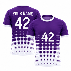 Custom Men Sublimation <b>Football</b> Jersey Short Black <b>White</b> Dot Print Team Uniform Neck Pullover Breathable Quick Dry 100% - Product Image 3