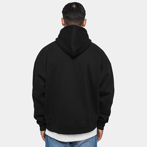 Sweat à capuche oversize pour homme, style streetwear intemporel, en molleton de coton doux, fermeture éclair intégrale, prix abordables. - Product Image 2