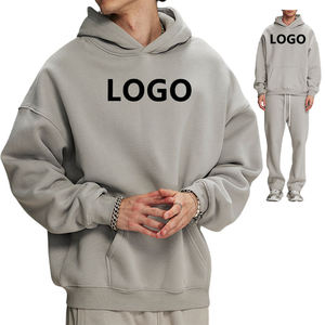 <b>Blank</b> Plain Fleece Oversized Pullover Hoodie Cotton Thick Heavy <b>Weight</b> Oversized Custom Print Logo Men's Hoodies - Product Image 4