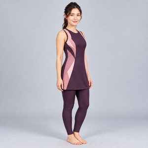 Modest Custom Modest Muslim Burkini for <b>Women</b> <b>Long</b> Sleeve Ruched <b>Top</b> Leggings 2 Piece Full Coverage Modest 2 Piece Burkini Set - Product Image 3