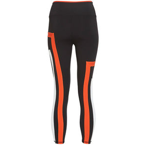 Leggings taille haute pour femmes, longueur intégrale, design sportif rayé, noir, orange, blanc, pantalon de yoga extensible pour l'entraînement - Product Image 6