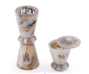 Brûleur d'encens Bakhoor en résine fait main indien, 2 pièces, fait main au Moyen-Orient, en époxy, décoration d'intérieur et cadeaux, personnalisable, utilisation toute saison - Product Image 6