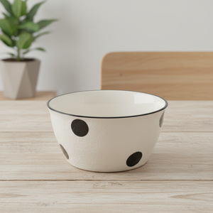 Bol à soupe en grès de qualité supérieure 3460896-11.5, 4,5 pouces, décoration cercle noir - Product Image 2