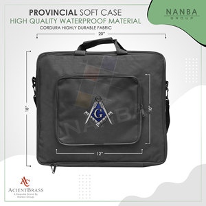 Estuche blando masónico con bolsillo frontal y bordado de esquadro y compás, estuche blando provincial con bolsillo - Product Image 4