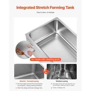 Scaldavivande Elettrico Professionale Commerciale 24QT con Vasca Full-Size, 1200W, in Acciaio Inossidabile, per Mantenimento e Riscaldamento Alimenti - Product Image 5