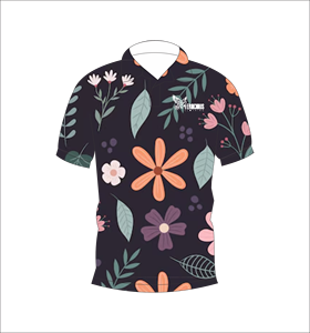 เสื้อโปโลชายลายดอกไม้สีเข้ม พิมพ์ลายทั้งตัว แขนสั้น สไตล์ลำลอง สำหรับเล่นกอล์ฟ - Product Image 1