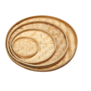 Decorative Rattan Tray Wood Weaving Serving Plate for Entryway <b>Key</b> Holder Stylish Home Storage Interior Art - Product Image 1