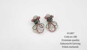 Pendientes de Mariposa con Circonita Cúbica, Pendientes de Doble Piedra con Baño Mehandi, Joyería Floral para Mujer, para Fiestas - Product Image 6