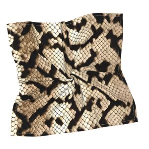 Custom Logo Printed Square Silk Satin Head Scarf Bandana with Geometric Animal <b>Leaf</b> -Multi-Functional Head Scarves Bandanas - Product Image 4