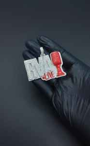 Colgante de micrófono personalizado con letras RVA LIVE de moissanita, estilo hip hop, para fiestas, de plata 925, joyería fina, colgantes y dijes - Product Image 4