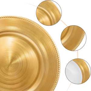 Assiette de présentation dorée élégante avec finition décorative pour table de dîner, réception de mariage, banquet, fête, décoration d'événements - Product Image 5