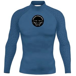 เสื้อออกกำลังกายผู้ชายแบบรัดรูป ระบายอากาศได้ดี ป้องกันแสงแดด UPF50 เป็นมิตรกับสิ่งแวดล้อม แห้งเร็ว เสื้อยืดวิ่ง คอเต่า แขนยาว ป้องกันผื่นผิว เหมาะสำหรับออกกำลังกายในยิม - Product Image 1