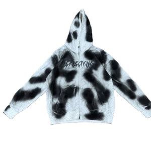 Sudaderas con capucha con cremallera y diamantes de imitación de peso pesado personalizadas, sudaderas con capucha de gran tamaño desteñidas por el sol con cremallera, sudaderas con capucha 2026 - Product Image 1