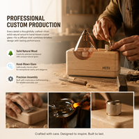 Diffuseur d'huiles essentielles sans eau HIITII, en verre et bois, nébulisation, rechargeable par USB Type-C, portable, pour hôtel, SPA, diffuseur de parfum